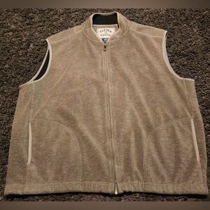 CUTTER AND BUCK Wool Zip up Khaki Men's Vest Zip up closure 2 slip pockets EUC